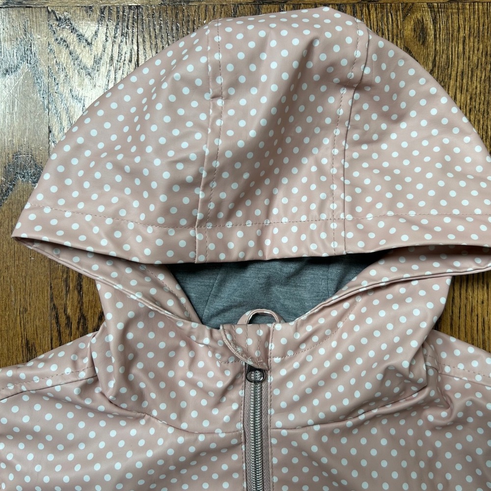 C&C California Girl's Pink Rain Jacket Coat Polka Dots Size 10 - Picture 4 of 7